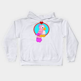 Parrot with Heart Kids Hoodie